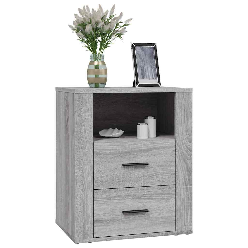 vidaXL Bedside Cabinet Grey Sonoma 50x36x60 cm Engineered Wood 4