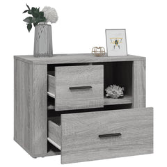 vidaXL Bedside Cabinet Grey Sonoma 60x36x45 cm Engineered Wood 5