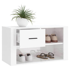 vidaXL Shoe Cabinet High Gloss White 80x35x45 cm Engineered Wood 4