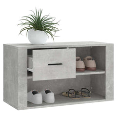 vidaXL Shoe Cabinet Concrete Grey 80x35x45 cm Engineered Wood 4