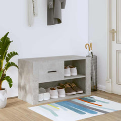 vidaXL Shoe Cabinet Concrete Grey 80x35x45 cm Engineered Wood 1
