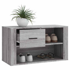 vidaXL Shoe Cabinet Grey Sonoma 80x35x45 cm Engineered Wood 4