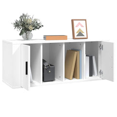vidaXL TV Cabinet White 100x35x40 cm Engineered Wood 4