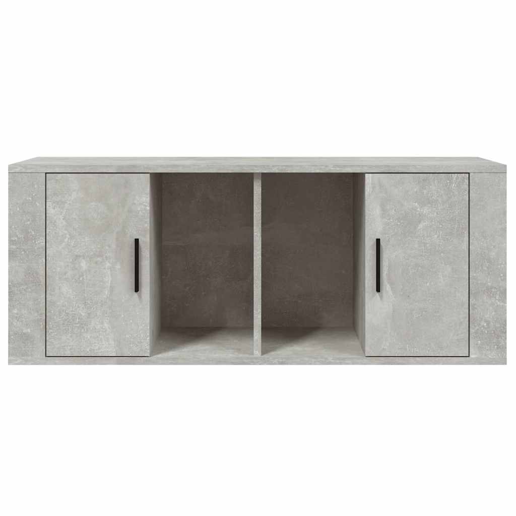 vidaXL TV Cabinet Concrete Grey 100x35x40 cm Engineered Wood 5