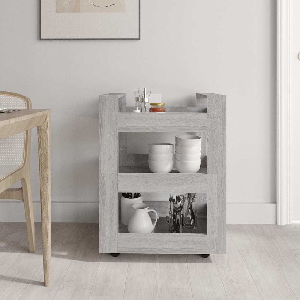 vidaXL Kitchen Trolley Black 60x45x80 cm Engineered Wood 3