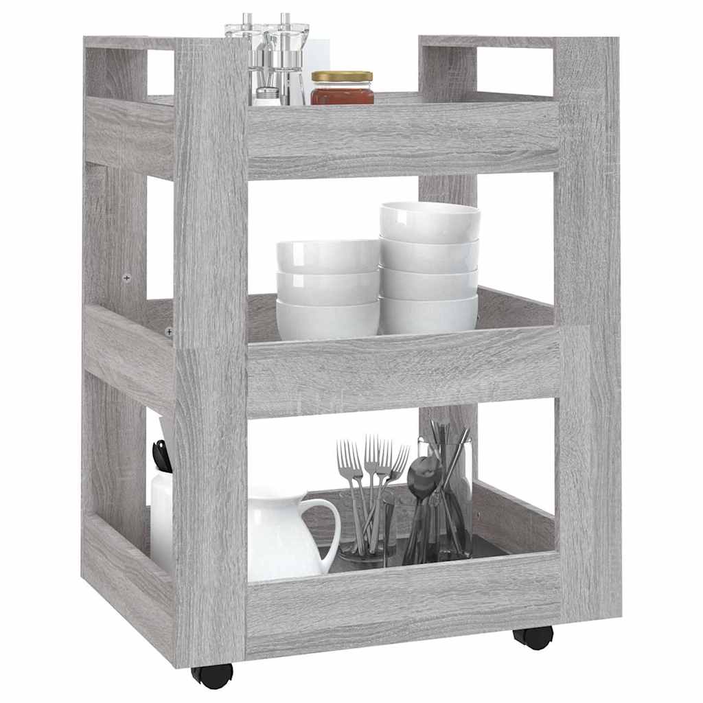 vidaXL Kitchen Trolley Black 60x45x80 cm Engineered Wood 4