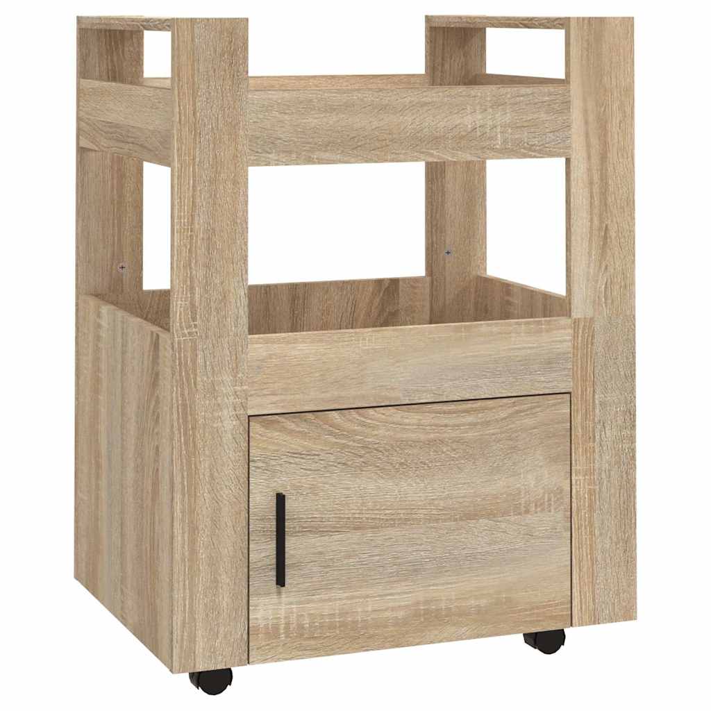 vidaXL Kitchen Trolley Sonoma Oak 60x45x80 cm Engineered Wood 2