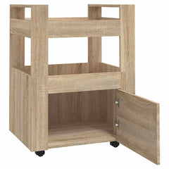 vidaXL Kitchen Trolley Sonoma Oak 60x45x80 cm Engineered Wood 6