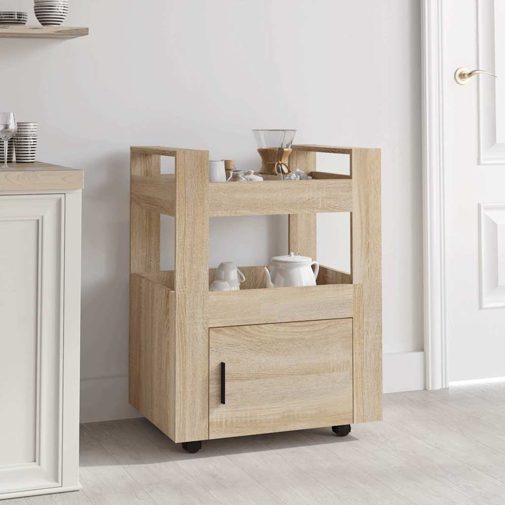 vidaXL Kitchen Trolley Sonoma Oak 60x45x80 cm Engineered Wood 1