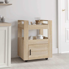 vidaXL Kitchen Trolley Sonoma Oak 60x45x80 cm Engineered Wood 1