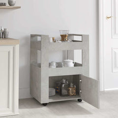 vidaXL Kitchen Trolley Concrete Grey 60x45x80 cm Engineered Wood 3