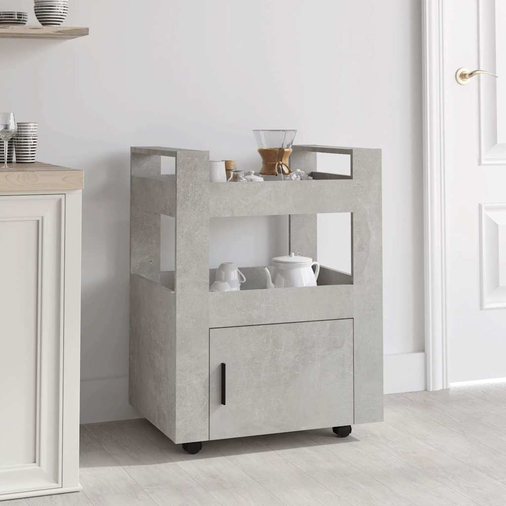 vidaXL Kitchen Trolley Concrete Grey 60x45x80 cm Engineered Wood 1