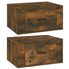 vidaXL Wall-mounted Bedside Cabinets 2 pcs Smoked Oak 50x36x25 cm 2