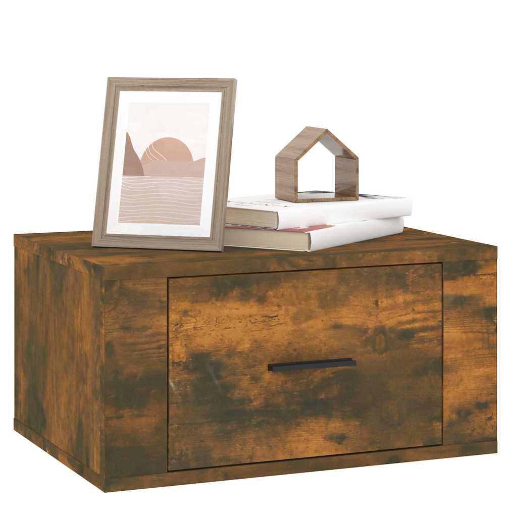 vidaXL Wall-mounted Bedside Cabinets 2 pcs Smoked Oak 50x36x25 cm 4