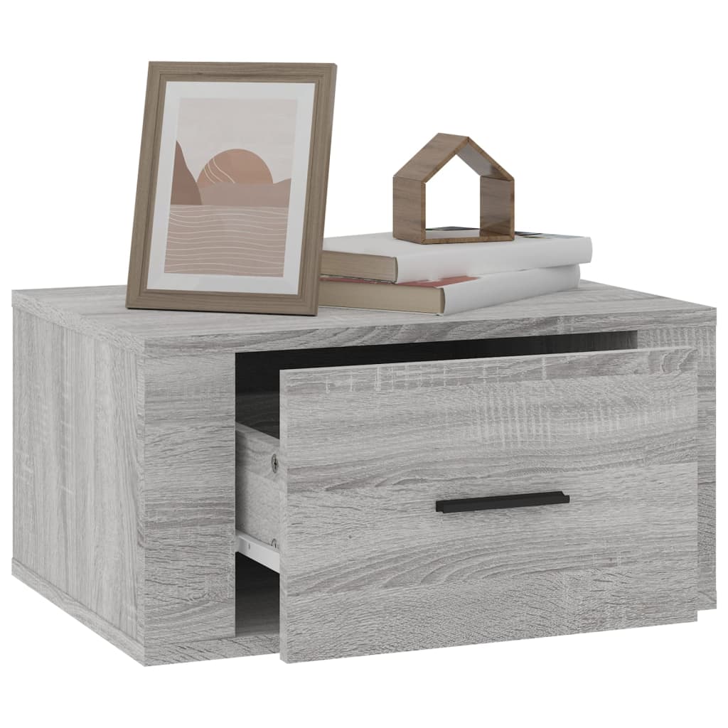 vidaXL Wall-mounted Bedside Cabinets 2 pcs Grey Sonoma 50x36x25 cm 5