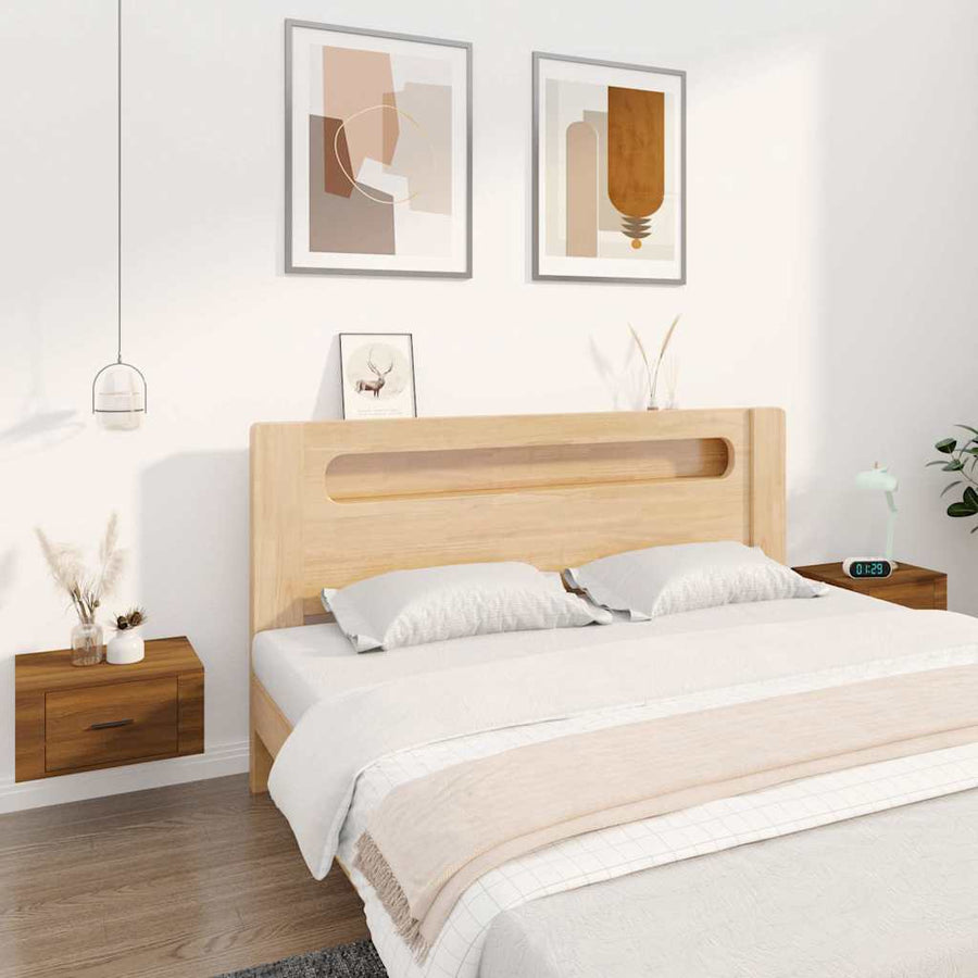 vidaXL Wall-mounted Bedside Cabinets 2 pcs Brown Oak 50x36x25 cm 1