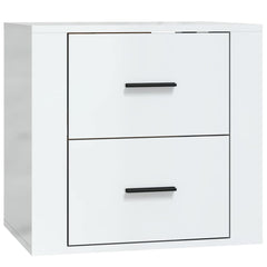 vidaXL Wall-mounted Bedside Cabinet High Gloss White 50x36x47 cm 2