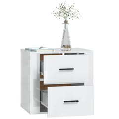 vidaXL Wall-mounted Bedside Cabinet High Gloss White 50x36x47 cm 5