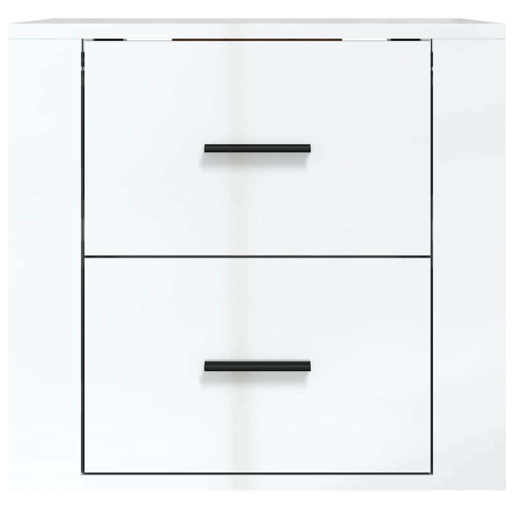vidaXL Wall-mounted Bedside Cabinet High Gloss White 50x36x47 cm 6