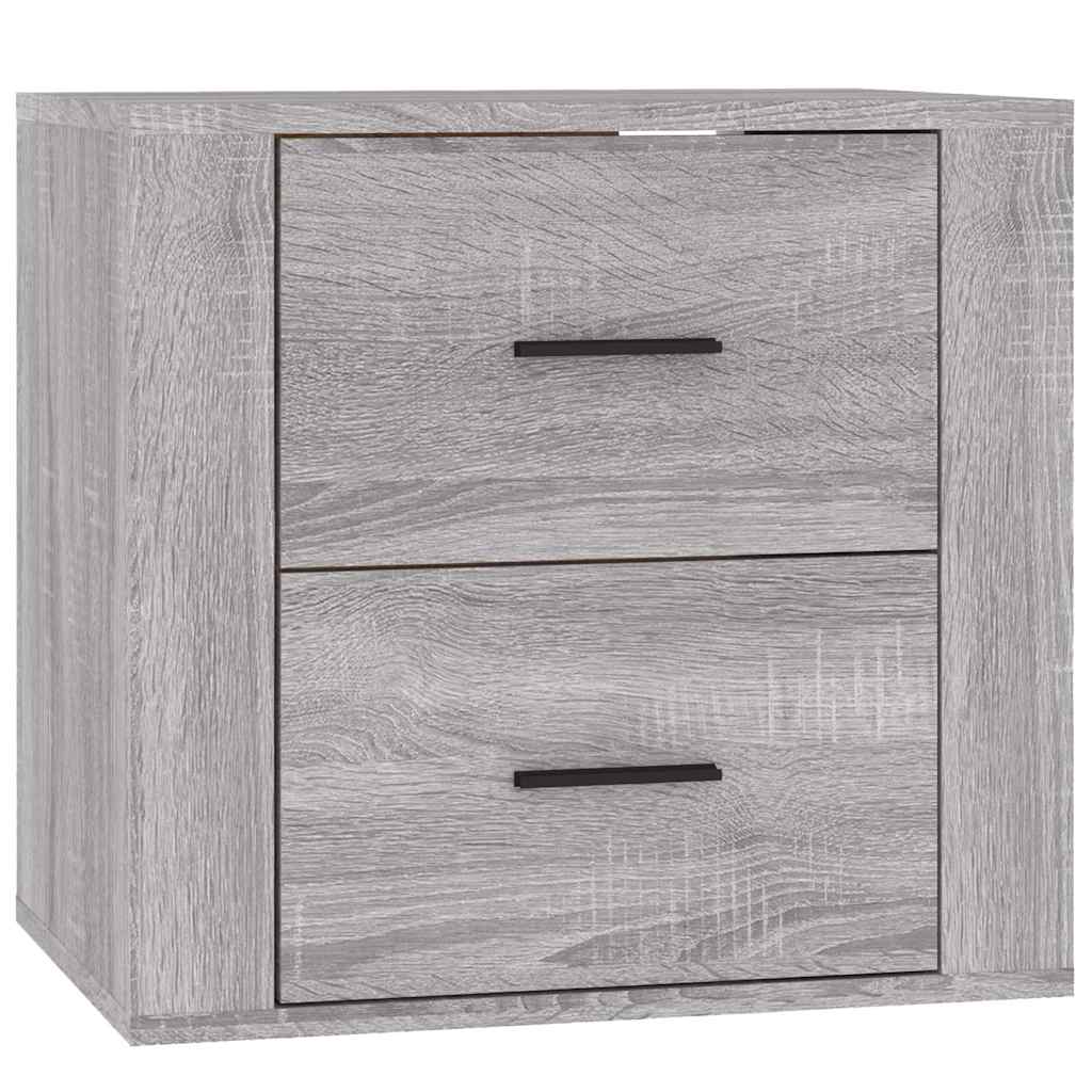 vidaXL Wall-mounted Bedside Cabinet Grey Sonoma 50x36x47 cm 2