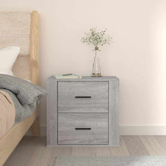 vidaXL Wall-mounted Bedside Cabinet Grey Sonoma 50x36x47 cm 3