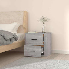 vidaXL Wall-mounted Bedside Cabinet Grey Sonoma 50x36x47 cm 4