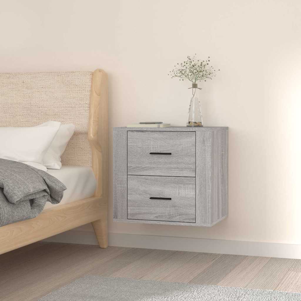 vidaXL Wall-mounted Bedside Cabinet Grey Sonoma 50x36x47 cm 1