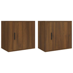 vidaXL Wall-mounted Bedside Cabinets 2 pcs Brown Oak 50x30x47 cm 2