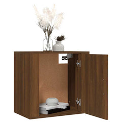 vidaXL Wall-mounted Bedside Cabinets 2 pcs Brown Oak 50x30x47 cm 4