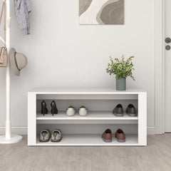 vidaXL Shoe Rack White 100x35x45 cm Engineered Wood 3