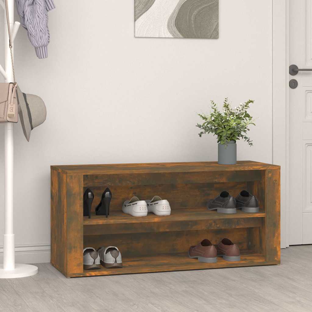 vidaXL Shoe Rack | Smoked oak | Engineered wood | Medium | Shoe Rack 1