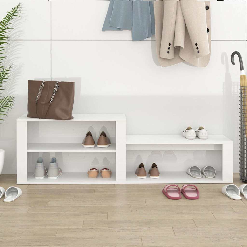 vidaXL Shoe Cabinet High Gloss White 150x35x45 cm Engineered Wood 3