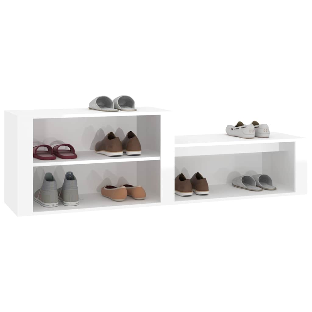 vidaXL Shoe Cabinet High Gloss White 150x35x45 cm Engineered Wood 4