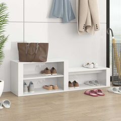 vidaXL Shoe Cabinet High Gloss White 150x35x45 cm Engineered Wood 1