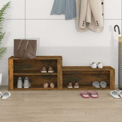vidaXL Shoe Cabinet Smoked Oak 150x35x45 cm Engineered Wood 3