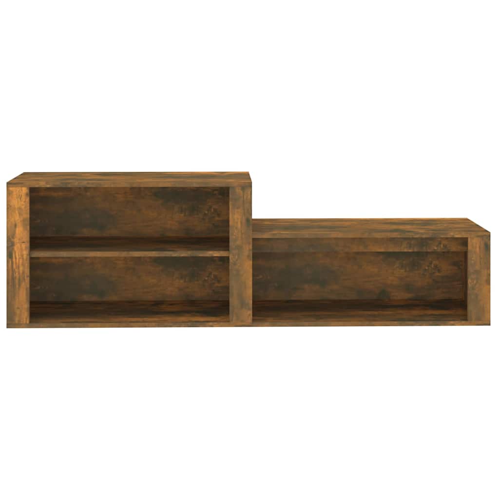vidaXL Shoe Cabinet Smoked Oak 150x35x45 cm Engineered Wood 5