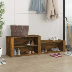 vidaXL Shoe Cabinet Smoked Oak 150x35x45 cm Engineered Wood 1