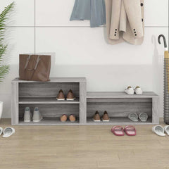 vidaXL Shoe Cabinet Grey Sonoma 150x35x45 cm Engineered Wood 3