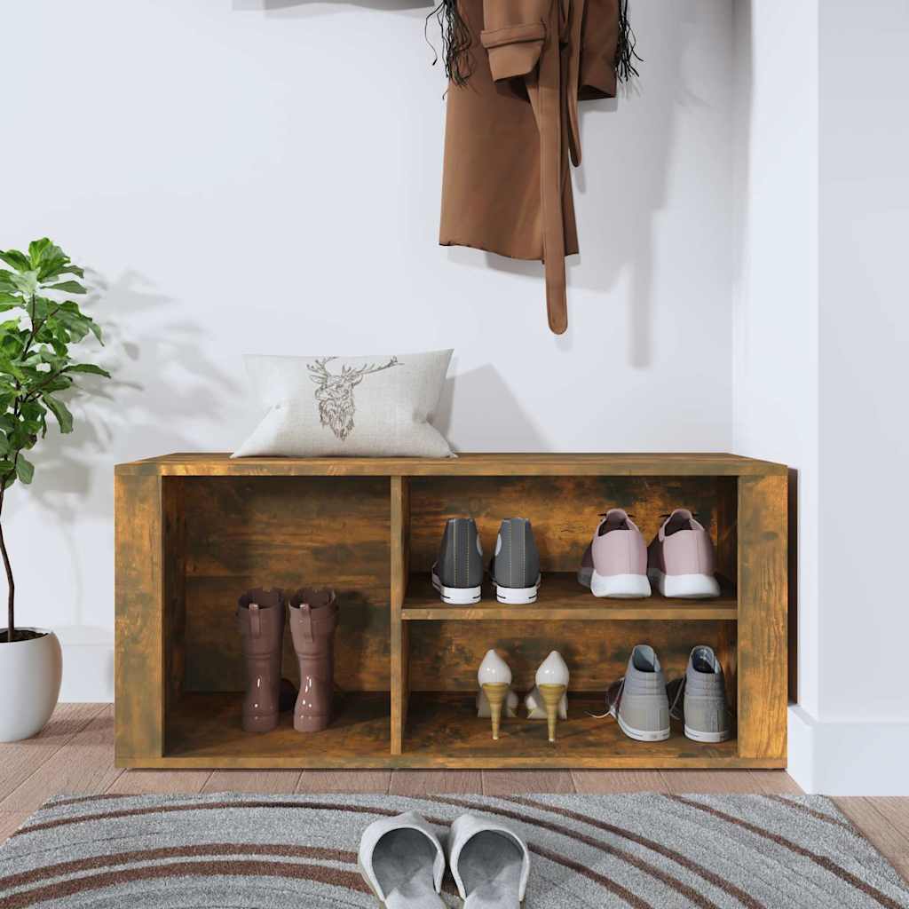 vidaXL Shoe Cabinet | Smoked Oak | Engineered Wood | Medium | Shoe Cabinet 3