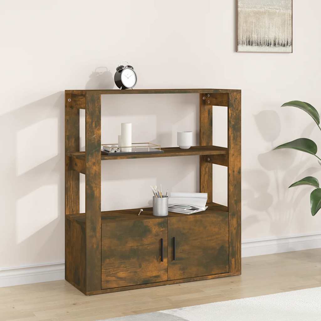 vidaXL Sideboard Smoked Oak 80x30x90 cm Engineered Wood 1