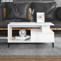 Coffee Table 90x49x45 cm Engineered Wood White