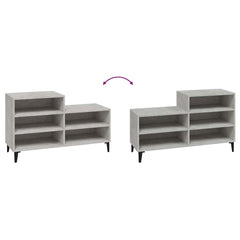 vidaXL Shoe Cabinet | Concrete Grey | Engineered wood | Compact | Shoe Cabinet 5