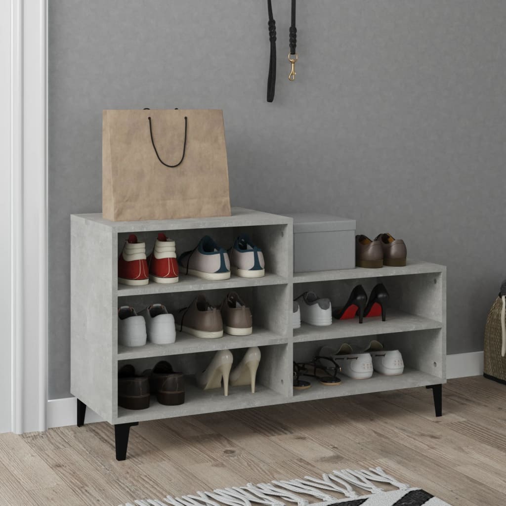 vidaXL Shoe Cabinet | Concrete Grey | Engineered wood | Compact | Shoe Cabinet 1