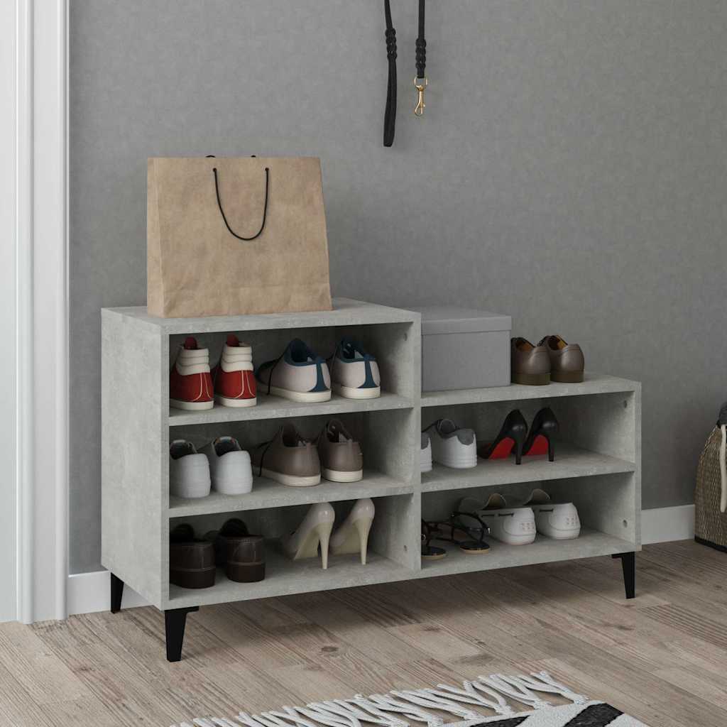 Shoe Cabinet Engineered Wood in Concrete Grey