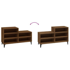 vidaXL Shoe Cabinet Brown Oak 102x36x60 cm Engineered Wood 5