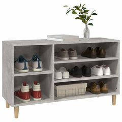 vidaXL Shoe Cabinet Concrete Grey 102x36x60 cm Engineered Wood 4