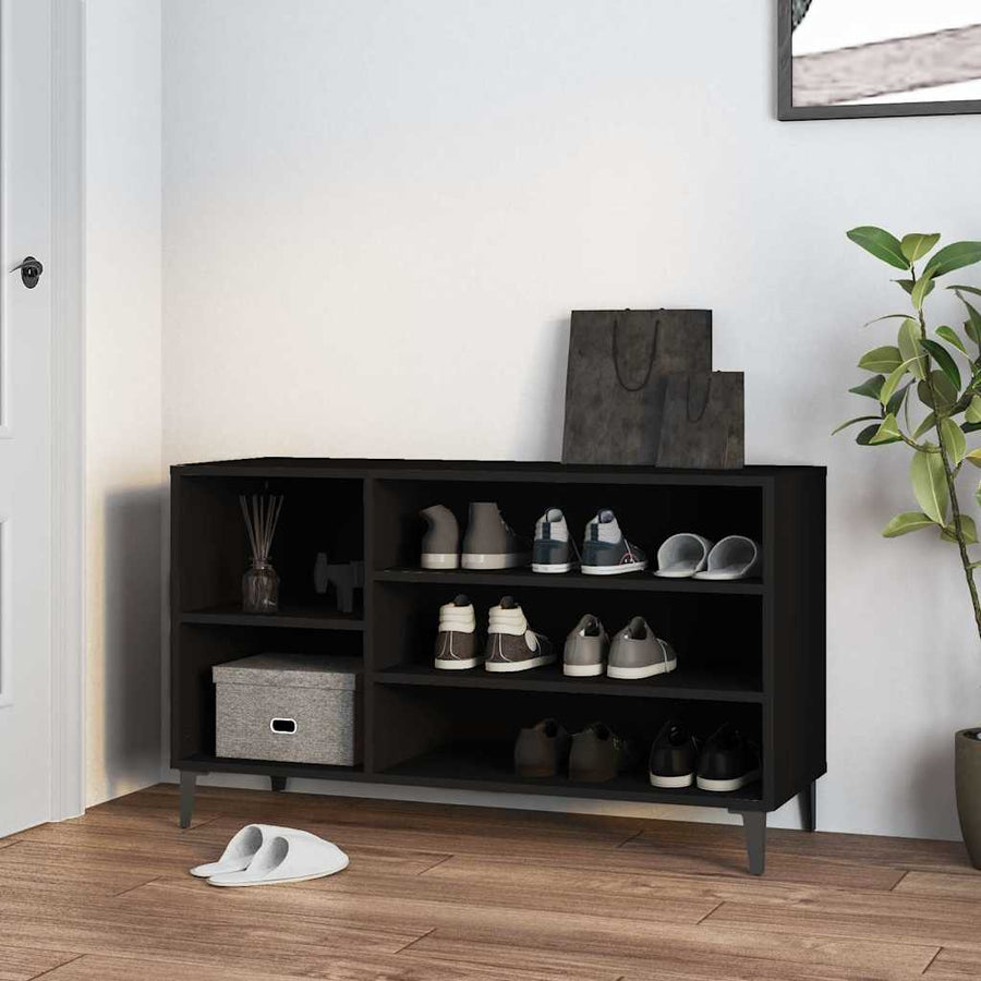 Shoe Cabinet Engineered Wood in Black