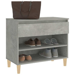 vidaXL Shoe Cabinet Concrete Grey 70x36x60 cm Engineered Wood 4