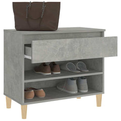 vidaXL Shoe Cabinet Concrete Grey 70x36x60 cm Engineered Wood 5