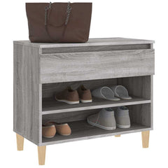 vidaXL Shoe Cabinet Grey Sonoma 70x36x60 cm Engineered Wood 4